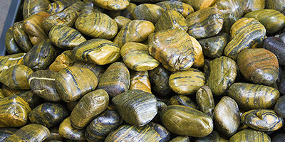 galet décoration design oeil de tigre